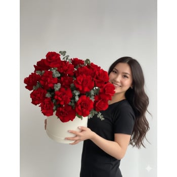 Коробка из букета роз "Страсть"