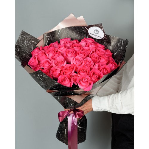 Купить на заказ Букет из 51 розовых роз с доставкой в Каратау
