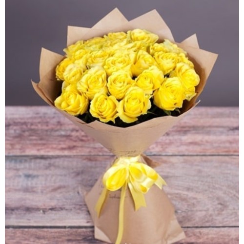 Купить на заказ Букет из 11 желтых роз с доставкой в Каратау