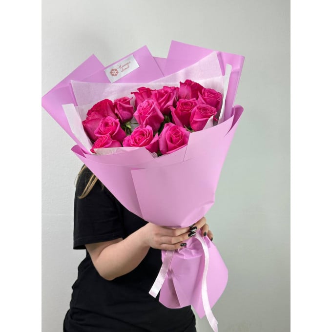 15 розовых роз 15 розовых роз